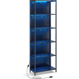 Vasagle Estanter&iacute;a de 6 niveles con luz led de acero negro