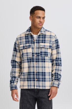 Blend Langarmhemd BLEND BHBAKI Shirt, Herren, Gr. XXL, N-Gr, blau (marineblaus), Web, Obermaterial: 100% Polyester, kariert, regular fit normal, Rippb&uuml;ndche