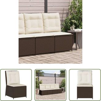 vidaXL Divano reclinabile - Divano Reclinabile da Giardino con Cuscini Marrone Polyrattan