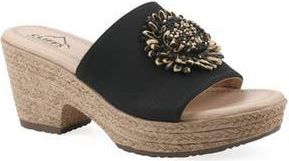 White Mountain Birkley Wedge Sandal in Black/Tumbled Nubuck at Nordstrom Rack, Size 9.5