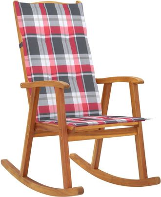 vidaXL Silla Mecedora Con Cojines Madera Maciza De Acacia Vidaxl