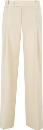 Federica Tosi Wijde Broek - Dames - Straight fit broeken - Beige - L - Broeken