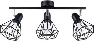 Wonderlamp Regleta Mozosa, Negro, 3 Luces