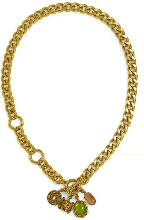 Kendra Scott Raina Charm Necklace in Vintage Gold Multi Mix at Nordstrom