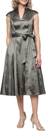 Alex Evenings Stretch Taffeta Cocktail Dress in Olive at Nordstrom, Size 18