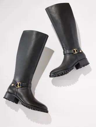 Talbots Waverly Vachetta Tall Riding Boots - Black - 10 1/2 M Talbots