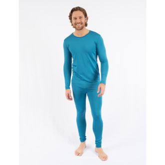 Leveret Mens Two-Piece Thermal Long Sleeve Solid Pajamas in Teal at Nordstrom, Size Xx-Large
