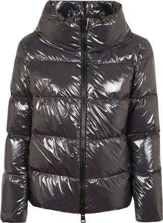 Herno Lacquer-Effect Down Jacket With High Collar