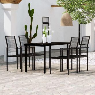vidaXL Juego De Comedor Para Jard&iacute;n 5 Piezas Negro Vidaxl