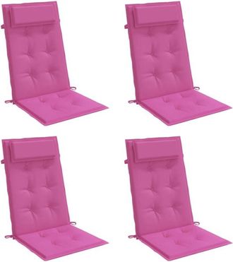vidaXL Vidaxl - Cojines Para Silla Con Respaldo Alto 4 Uds Tela Oxford Rosa