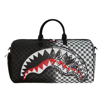 Sprayground Scribble Dribble Check Duffle Bag Black White W1135512