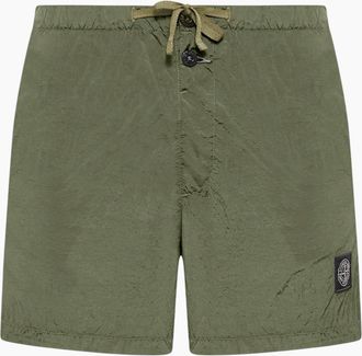 Stone Island Mens Stone Island Nylon Metal Military Green Shorts - Size: 32/30/31