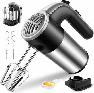 OEM Batidora De Mano El&eacute;ctrica 6 En 1 Para Cocina, 150 W, Batidora Vers&aacute;til, 5 Velocidades, Potente Batidora De Huevos Con 4 Accesorios Y 1 Base