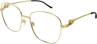 Cartier Panth&egrave;re Cat Eye Optisch Montuur - Dames - Accessoires - Geel - Maat: 56 MM
