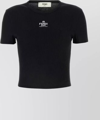 Fendi ribbed slim-fit cropped t-shirt