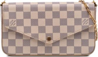 Louis Vuitton Borsa a tracolla Pochette Felicie in tela Damier Azur 2018 - Bianco