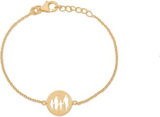 Frk. Lisberg Accessoires, Dames, Geel, ONE Size, Familie armband met Life 24 Motief