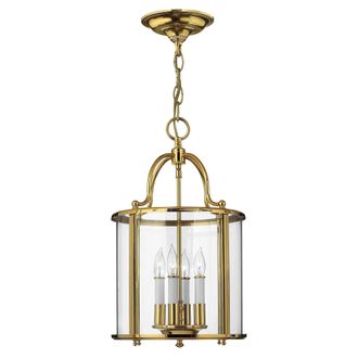 Netlighting Gentry 4 Light Medium Ceiling Lantern Pendant Polished Brass E14 in Yellow