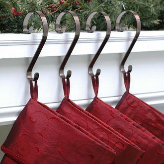 Frontgate Set of 4 Stocking Scrolls - Antique Brass - Frontgate - Holiday Storage