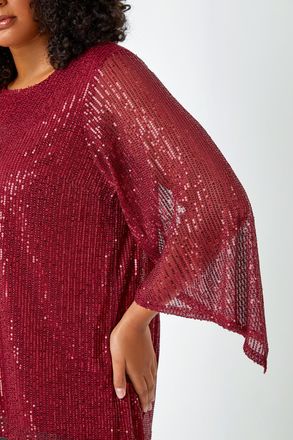Roman Sequin Flared Sleeve Top
