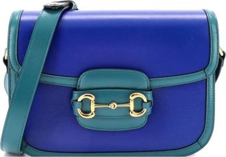 Gucci Horsebit 1955 Leather Small shoulder bag - Blauw