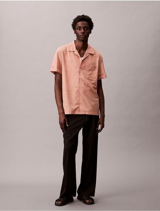 Calvin Klein Jeans Calvin Klein Mens Stripe Oxford Classic Button-Down Shirt - Brown - 2XL