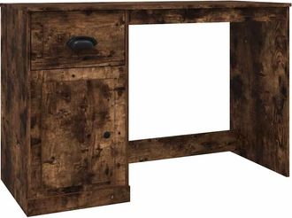 vidaXL Vidaxl - Escritorio Y Caj&oacute;n Madera Contrachapada Roble Humo 115x50x75 Cm