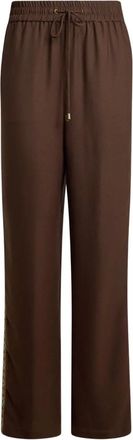 Etro Broek met wijde pijpen en trekkoord - Bruin