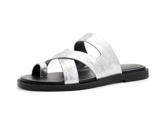 Marc Fisher Genella Womens Dress Sandals Silver Leather : 9.5 M