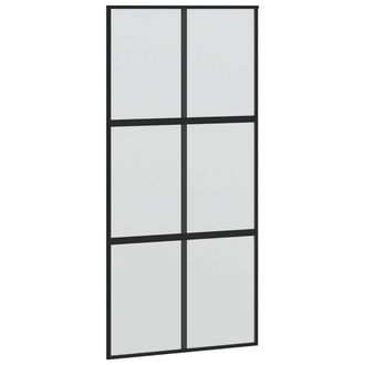 Berkfield Home Sliding Door Black 102.5x205 cm Tempered Glass & Aluminium
