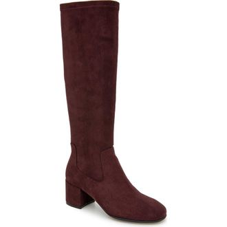 Kenneth Cole Reaction Rida Stretch Knee High Boot in Burgundy Micro at Nordstrom Rack, Size 7.5