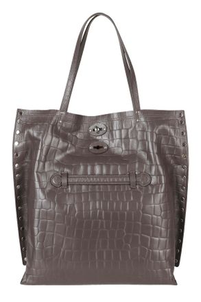Zanellato Textured Crocodile Pattern Tote Bag With Dual Carry Handles