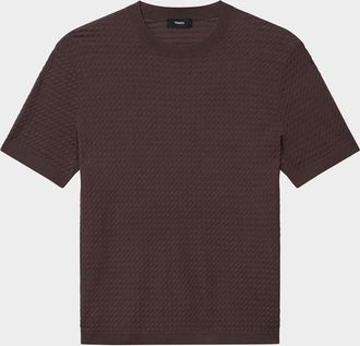 Theory Mens Damian Textured Knit Short-Sleeve Sweater