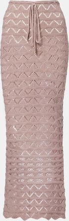 Bananhot Helena open-knit cotton-blend maxi skirt