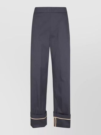 Herno cotton high-rise straight-leg trousers