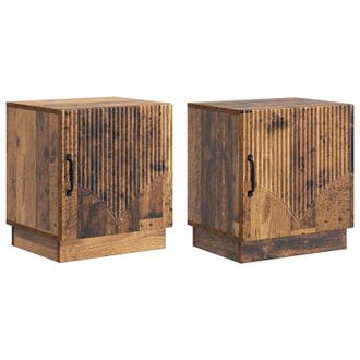 vidaXL Mesita De Noche 2 Pcs Madera Envejecida 43 X 34,5 X 47 Cm Vidaxl