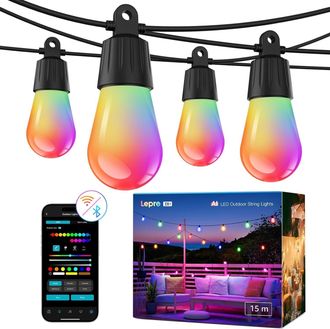 Nanoleaf Guirnalda De Luces Led Para Exteriores Lepro Zb1 De 15 M Con Ia - Luces Inteligentes Multicolores Para Exteriores (15 Metros)