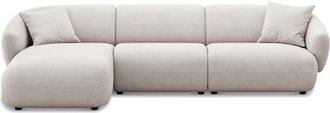 Castlery Auburn Chaise Sectional Sofa Left Facing Customized, (Performance Fleece) Cream, Spill Resistant, Modular for Sofas by Castlery