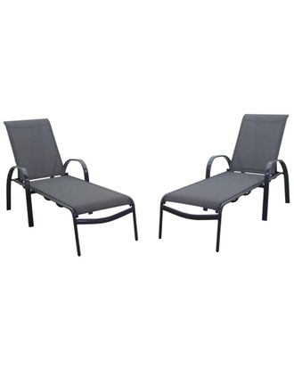Courtyard Casual Set Of 2 Santa Fe Outdoor Chaise Lounge Chairs
