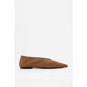 Bimba & Lola Suede Pointed Toe Ballerina in Taupe at Nordstrom, Size 41