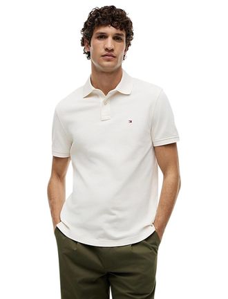 Tommy Hilfiger katoenen Tommy Hilfiger polo creme normale fit effen