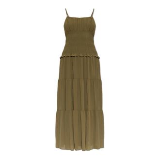 Michael Kors Mouwloze Maxijurk - Dames - Maxi kleedjes - Groen - M - Polyester - Kleedjes