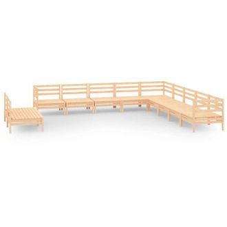 vidaXL 11 Piece Garden Lounge Set Solid Wood Pine vidaXL