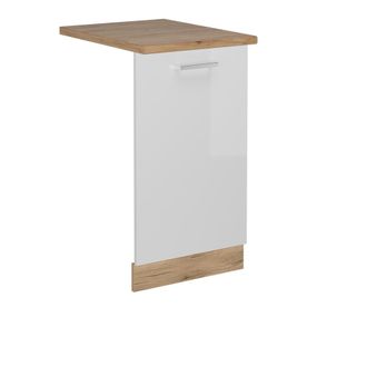 Vicco Tapa Del Lavavajillas R-line, Blanco Alto Brillo, 45 Cm, Et Roble, Vicco