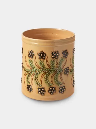 Poterie d'&Eacute;vires Flowers Hand-Painted Ceramic Utensil Pot