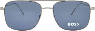 HUGO BOSS Blue Rectangular Mens Sunglasses BOSS 1310/S R81 58