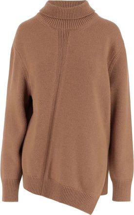 Jil Sander Maglione asimmetrico a collo alto - Marrone