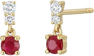 Bony Levy 18K 0.36 Ct. Tw. Diamond & Ruby Earrings