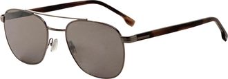 HUGO BOSS Mens 56mm Ruthenium Green Sunglasses