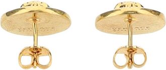 Versace Womens Medusa Logo Earrings Tribute Gold Metal Metallic Metallised